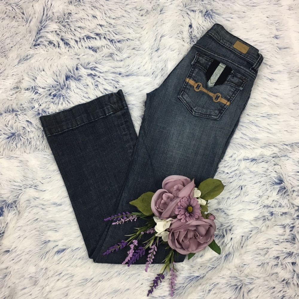 See Thru Soul Embroidered Flap Pocket Flare26x31.5